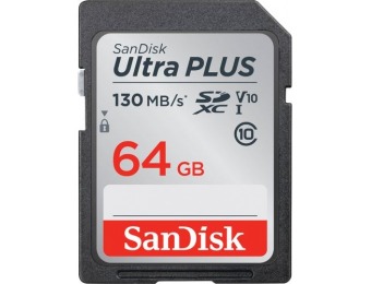 68% off SanDisk Ultra 64GB SDXC UHS-I Memory Card