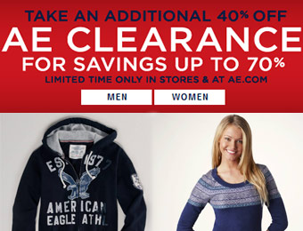 Additional 40% off AE Clearance (add to cart for extra discount)