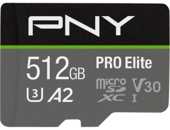 $195 off PNY Pro-Elite 512GB microSDXC UHS-I Memory Card