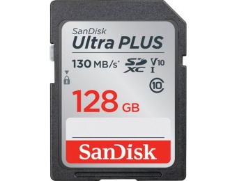 38% off SanDisk Ultra Plus 128GB SDXC UHS-I Memory Card