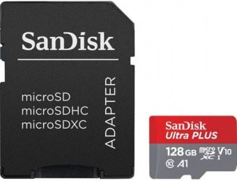 63% off SanDisk Ultra Plus 128GB microSDXC UHS-I Memory Card