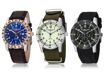 $905 off Set of 3 Stuhrling Stainless Steel Men's Watches