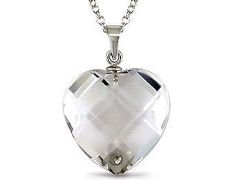 71% off Sterling Silver Crystal Heart Pendant w/ Gift Box