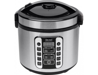 $10 off AROMA 20-Cup Rice Cooker and Steamer - Stainless Steel