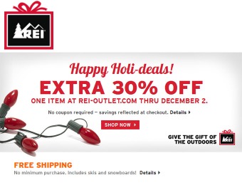 Extra 30% off One Item at REI-Outlet.com