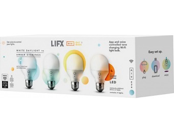 $50 off LIFX MINI DAY & DUSK 800-Lumen Smart Bulb (4-Pack)