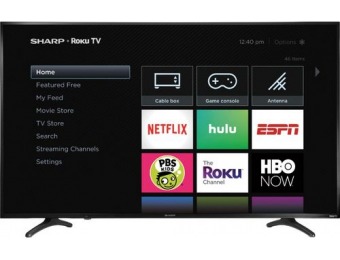 $150 off Sharp 55" LED Smart Roku TV 4K UHD TV with HDR