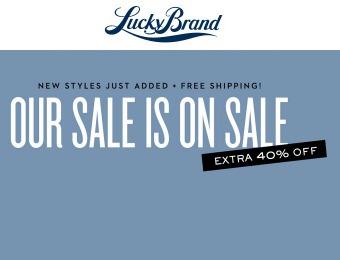 Extra 40% off Sale Items at Lucky Brand