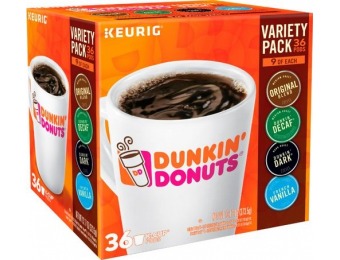 48% off Dunkin' Donuts Variety Pack K-Cup Pods (36-Count)