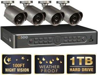 50% off Q-SEE Premium 8-Ch 1TB Surveillance System & 4 Cameras