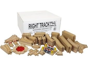 44% off Right Track Toys Wooden Train Track Super Deluxe 91 Pc Set