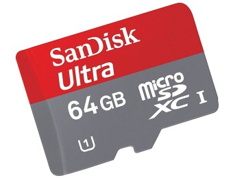 65% off SanDisk Ultra 64 GB microSDXC Class 10 Memory Card