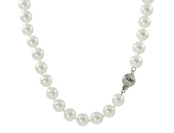 $196 off 18" Sterling Silver 10mm White Shell Pearl Necklace