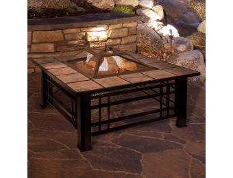 $65 off Pure Garden - Fire Pit Set, Wood Burning Pit