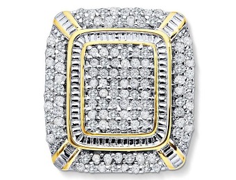$500 off 2 Cttw. Round Gold Over Brass Diamond Cluster Ring