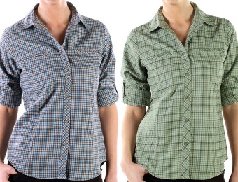 72% off ExOfficio Women's Trailing Off Micro Plaid Shirt (3 colors)