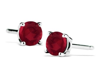$182 off Sterling Silver 1/2 Carat Natural 4MM Ruby Stud Earrings