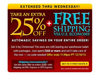 Extra 25% off Orders of $40+ Plus Free Shipping at ThinkGeek.com