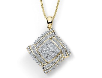$370 off Gold Plated 1.00 cttw Diamond Pendant