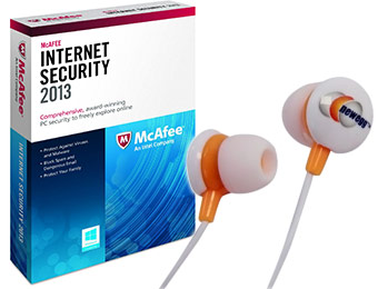 McAfee Internet Security 2013 + Earbuds - Free after $45 rebate