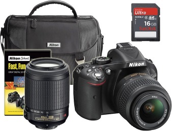 $360 off Nikon D5200 24.1MP DSLR Camera, 18-55 & 55-200mm Lens
