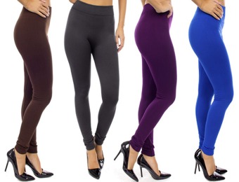 75% off Angelina Cozy Fleece Lined Leggings (6-Pack, Assorted Colors)