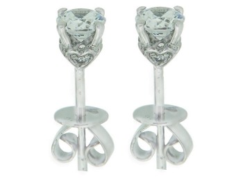 $1,050 off 10k White Gold 1/2 cttw Round Diamond Solitaire Earrings