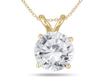 $3,020 1 Carat Certified Diamond Solitaire Pendant in 14K Yellow Gold