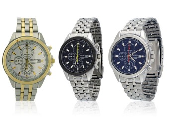 $200 off Seiko Stainless Steel Men's Chronograph Watches