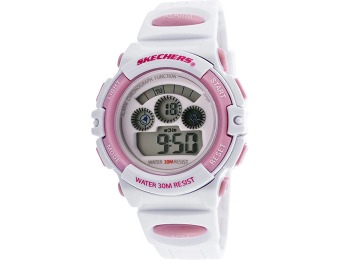 51% off Skechers Women's Digital Multi-Function White & Pink Watch