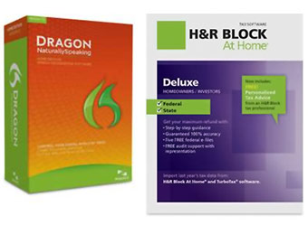 72% off Dragon Naturally Speaking + H&R Block At Home w/ rebate