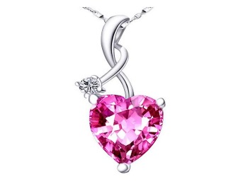 $220 off 4.03 cttw Created Sapphire Sterling Silver Pendant