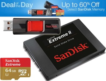 Up to 60% off SanDisk Memory - SSDs, Flash Drives & Memory Cards