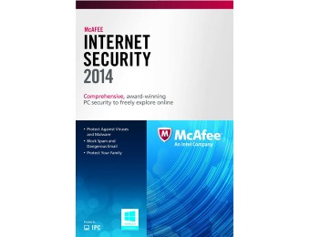 Free McAfee Internet Security 2014 - 1 PC (Product Key Card)