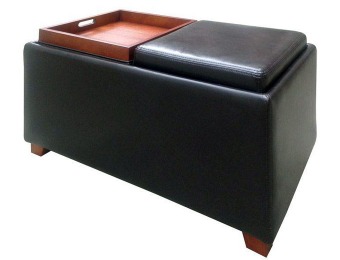 $18 off Home Decorators Brexley Storage Leather Ottoman with Tray