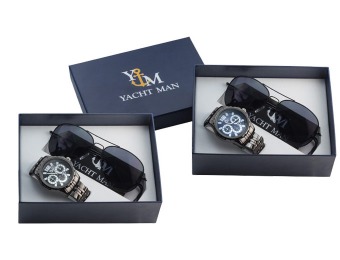$475 off Yacht Man Men's Watch & Aviator Sunglasses Set, 2 Styles