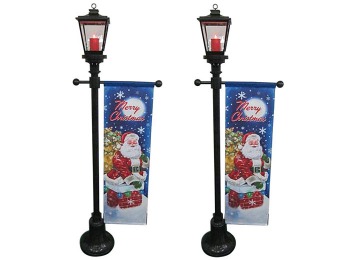 $67 off Home Accents Holiday 6 ft. Lamp Post w/ Santa (Set of 2)
