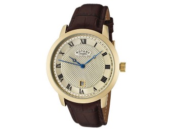 $285 off Rotary Champagne Textured Leather Men's Watch