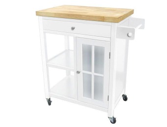 $21 off Home Decorators 18" White Wood Top Kitchen Cart