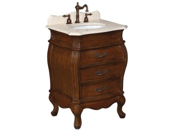 $682 off Belle Foret 24" Vanity in Aged Walnut with Marble Top