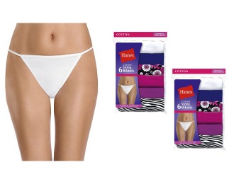 $43 off 12-Pack Hanes 100% Cotton String Bikinis Underwear