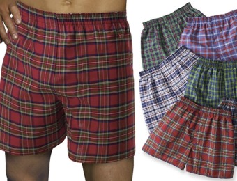 70% off 10-Pack: Hanes Classic Boys' Tartan Plaid Boxer Shorts