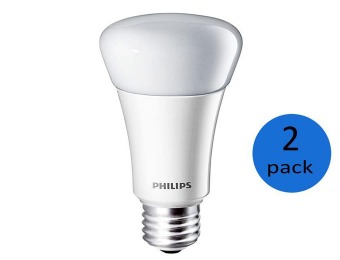 33% off Philips Soft White A19 Dimmable LED Light Bulb (2-Pack)