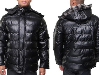 70% off Republica Men's Faux Leather Puffer Coat