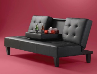 23% off Madison Faux Leather Futon w/ Cupholder