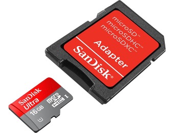 68% off SanDisk Ultra 16GB microSDHC Class 10 Memory Card