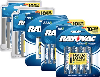 Extra 20% off Rayovac Battery Value Bundle, AA, AAA, 9V, C, D