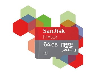 60% off SanDisk Pixtor 64GB microSDHC Class 10 Memory Card