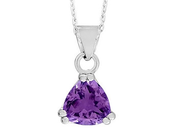 84% Off 7mm Amethyst Pendant Necklace in Sterling Silver