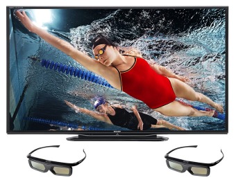 33% off Sharp LC-60LE757U 60" 3D LED HDTV + Two Pairs of 3D Glasses